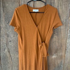 Burnt Orange Wrap Dress